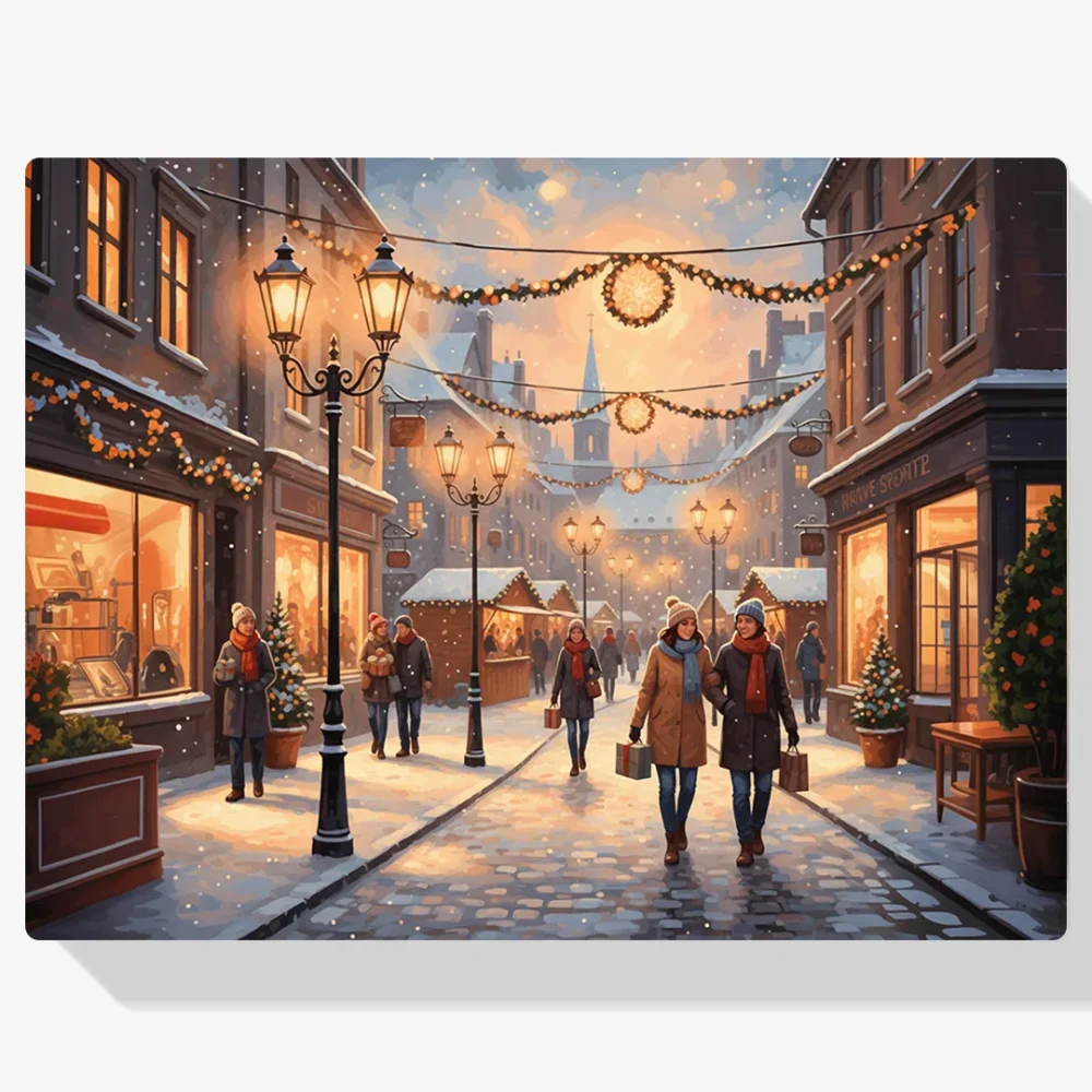 Pintura Diamante - Iluminación festiva de calles