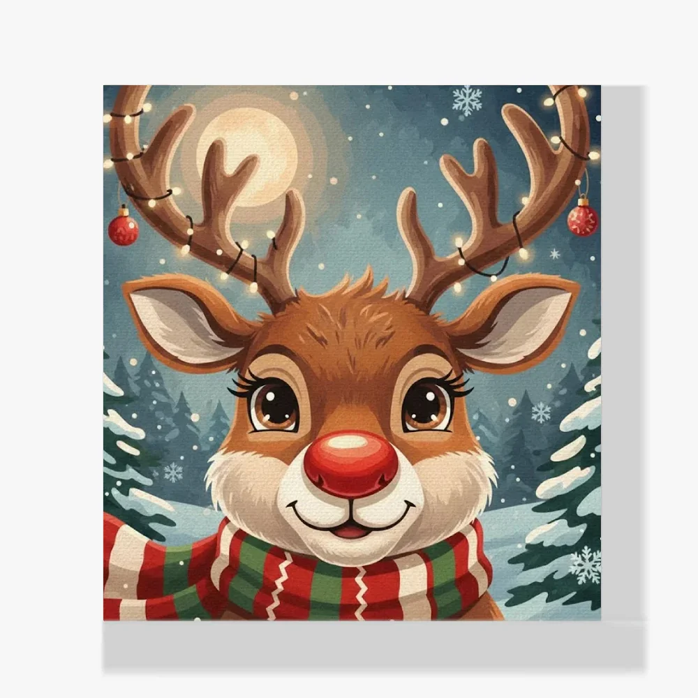 Mini Pintura Diamante - Bonita cara de reno