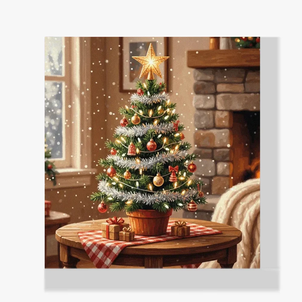 Mini Pintura Diamante - Mini árbol de Navidad brillante