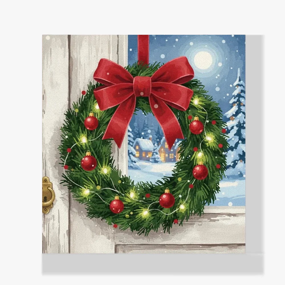 Mini Pintura Diamante - Mini corona con lazo rojo