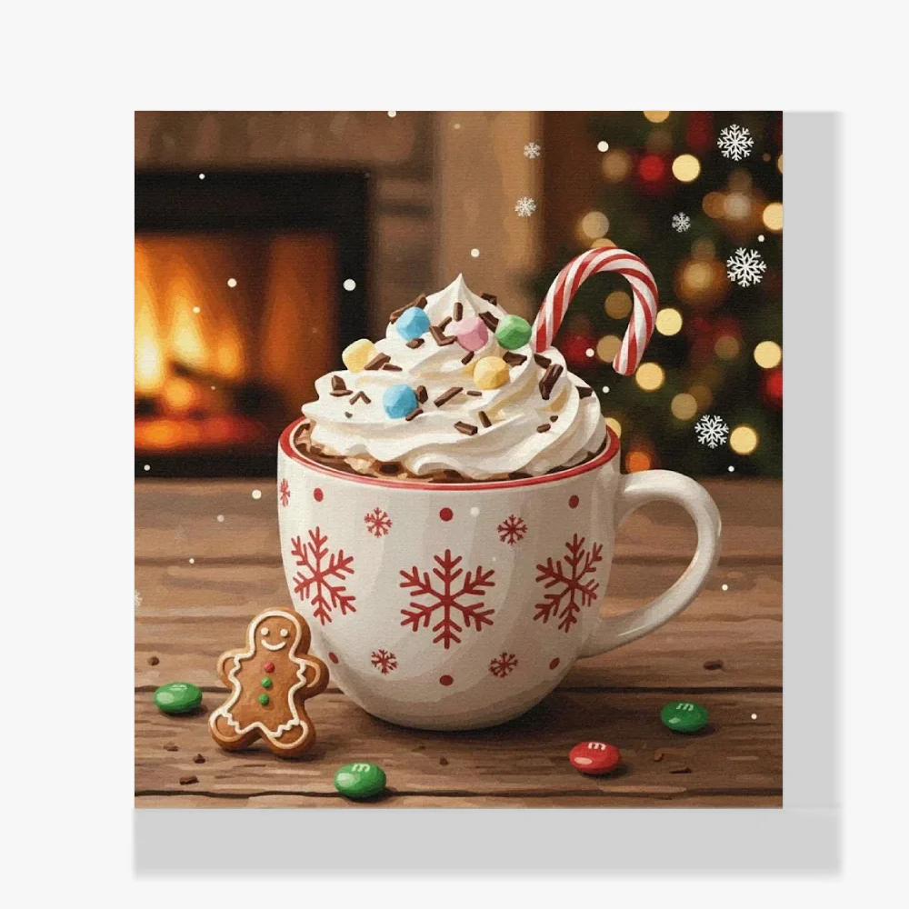 Mini Pintura Diamante - Mini taza de chocolate caliente