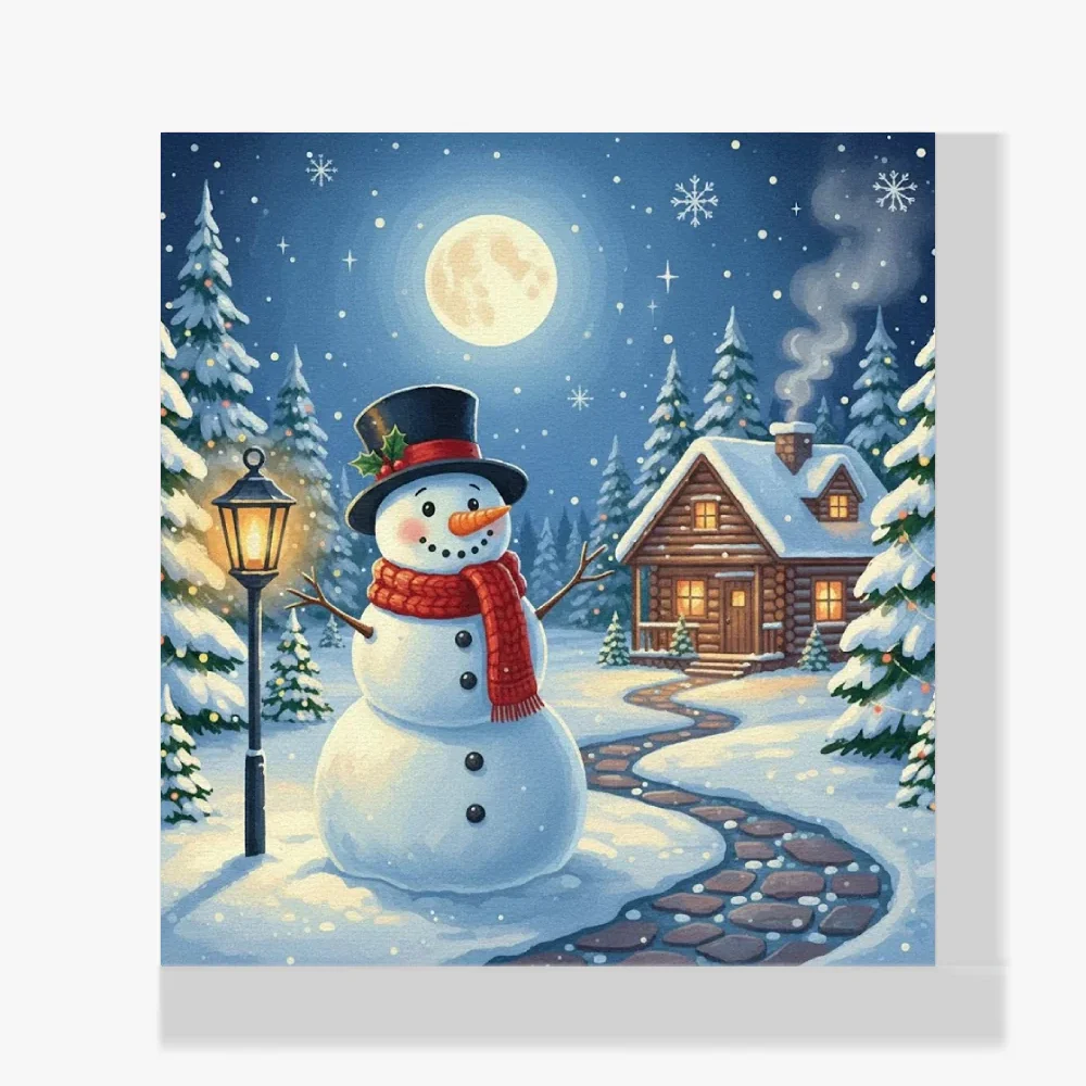 Mini Pintura Diamante - Pequeña sonrisa del muñeco de nieve