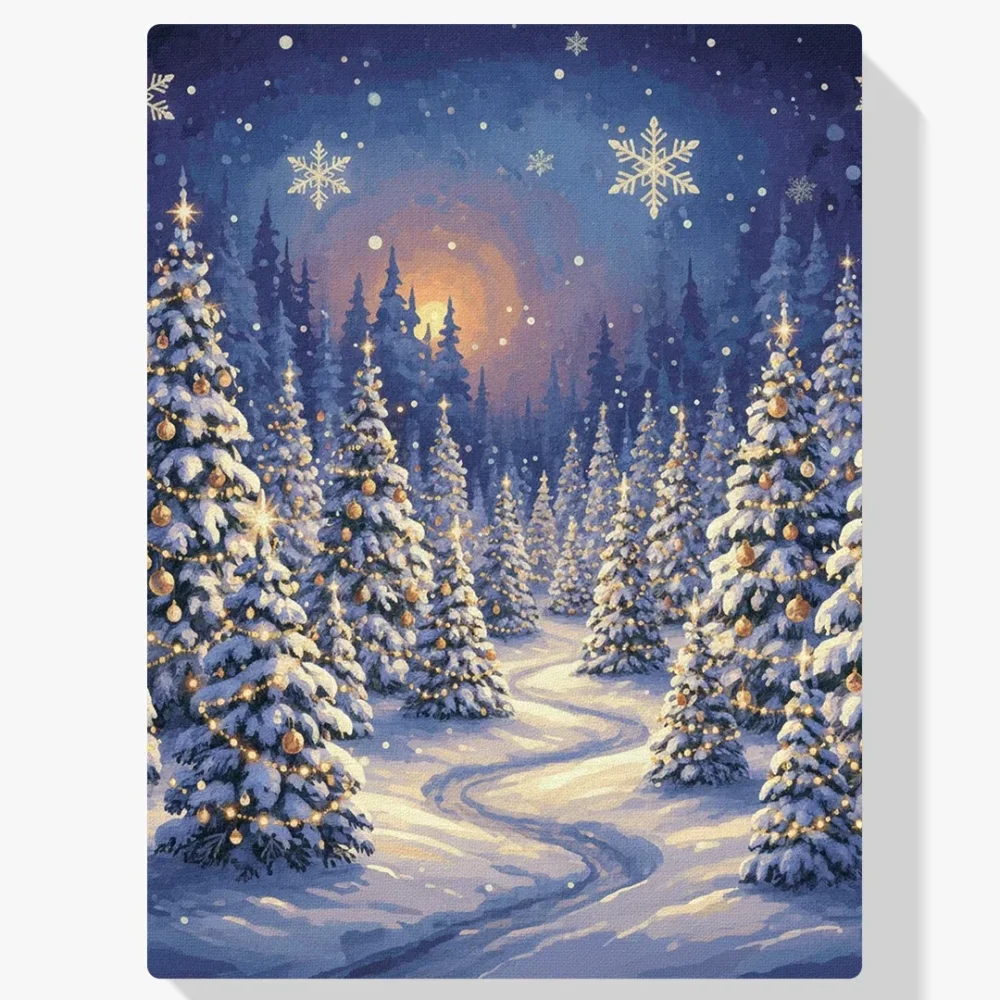 Pintura Diamante - El bosque encantado del árbol de Navidad