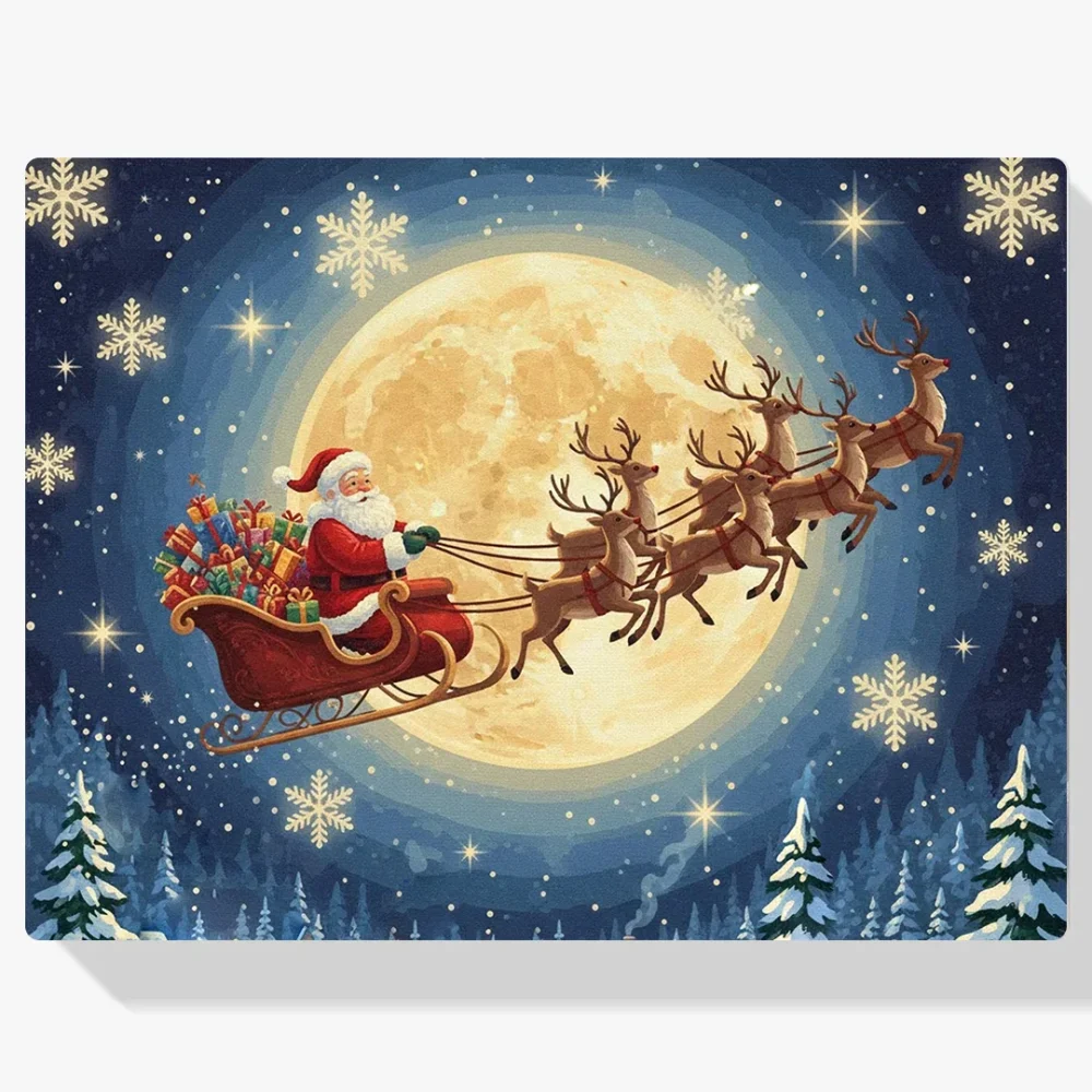 Pintura Diamante - El viaje nocturno de Papá Noel